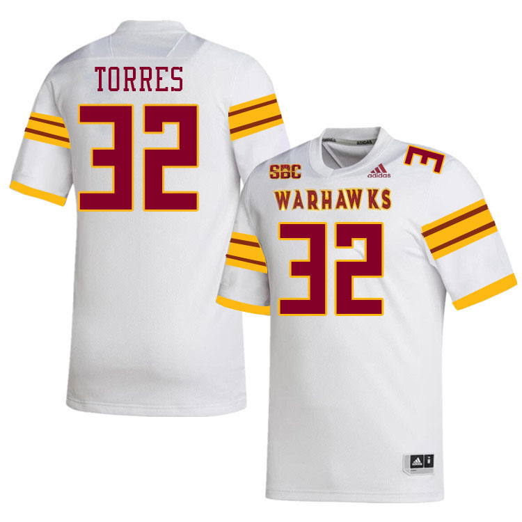 #32 Nick Torres Louisiana-Monroe Warhawks College Football Jerseys Stitched-White